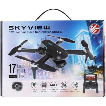 Vivitar - Sky View FPV Real-Time 4K Video Transmission Drone - Black