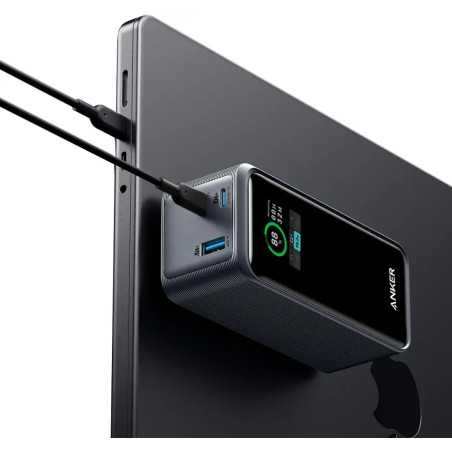 Anker - Power Bank (20000mAh, 200W, 3-Port) - Black